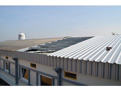 Nová střecha + nátěr ocelové konstrukce - hala RD Jeseník